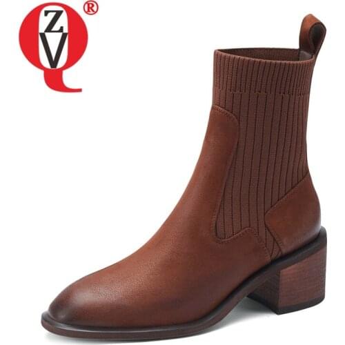 ZVQ Women winter Leisure short boots New Style Fashion Round Toe Retro Mature soft office lady Concise Comfortable Solid color