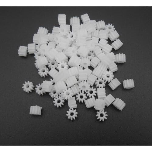 100PCS 0.5M 0.5 Modulus Plastic Spur Gear T=10 Aperture 2mm 2.05MM10 Teeth 4MM X 6MM 10T 2B 102B4MM Loose Match Thin Height 4mm