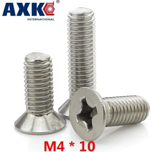 2021 Parafusos Drywall Vis Axk 40pcs 304 Stainless Steel Countersunk Head Phillips Screws / Flat Screw Machine M4 * 10 Gb819
