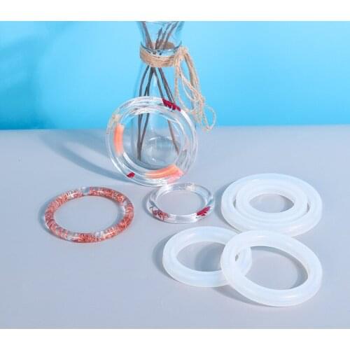 4 Sizes Mirror Bracelet Resin Epoxy Molds Casting Silicone UV Resin Mould Tools for DIY Jewelry Making Accessories