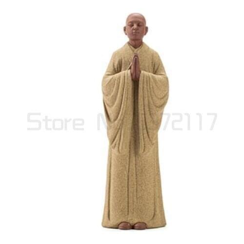 Kung fu tray accessories decorative buddhas figures zisha devout monk tea pet home decoration traditonal technique