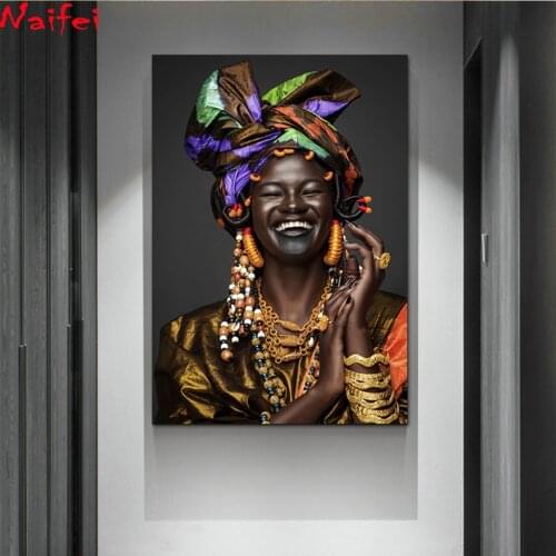5D DIY Diamond Painting 100% Full Square/Round Drill"black women"african art portrait Diamond Embroidery Cross Stitch 3D Decor