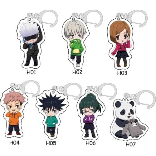 Anime Jujutsu Kaisen Keychain Cartoon Figure Yuji Itadori Kugisaki Nobara Acrylic Pendent Key Ring Jewelry