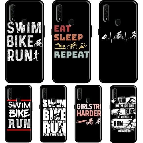 Swim Bike Run Triathlon For OPPO Find X3 Pro A5 A9 A53 A31 2020 A1K A3S A5S A15 A52 A72 A83 A91 F5 Reno 2 Z Case