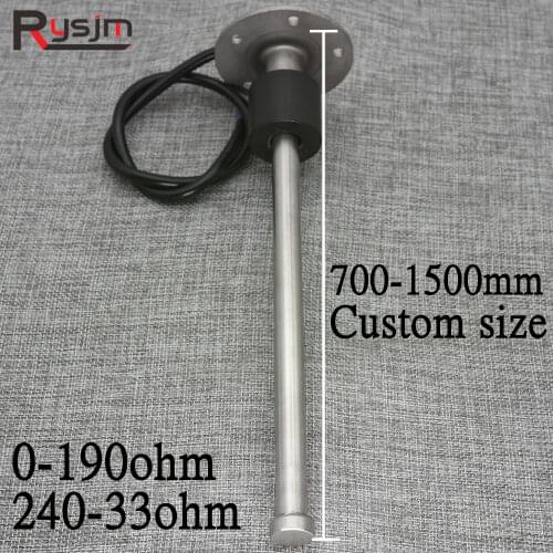 Custom Size 700/800/900/1000/1500mm Fuel Level Gauge Sensors Water Tank Level Sensor 0~190ohm 240~33 ohm Fit Marine Boat Cars