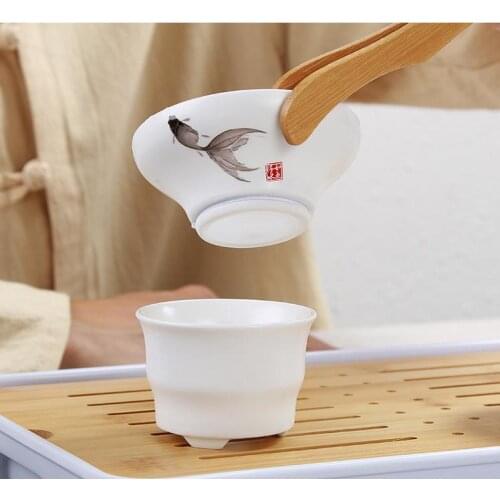 Porcelain Tea Filter Mesh Infuser ceramic Coffee Herb Spice strainer Diffuser Tea ceremony Tools Accessories