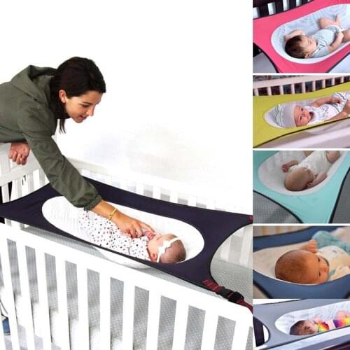 Infant Baby Hammock Newborn Kid Sleeping Bed Safe Detachable Baby Cot Crib Swing Elastic Hammock Adjustable Net Portable Drop
