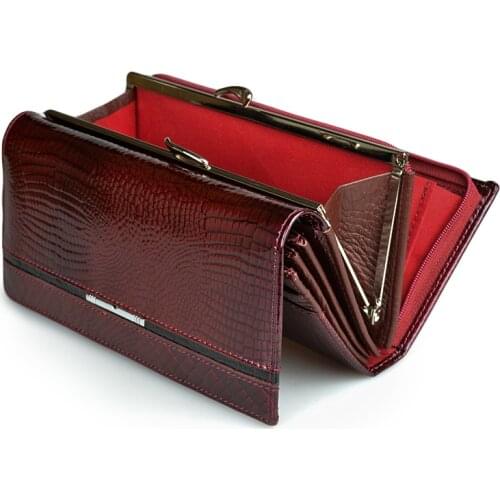 Genuine Leather Women Wallets Female Alligator Wallet Luxury Brand Coin Purse Design Clutch Bag Card Holder Zipper Ladies Purses