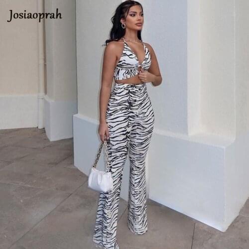 Josiaoprah Wide Leg Sexy Bodycon Summer Jumpsuit Women Overalls Backless Skinny Rompers Womens Jumpsuit Female Long Pants