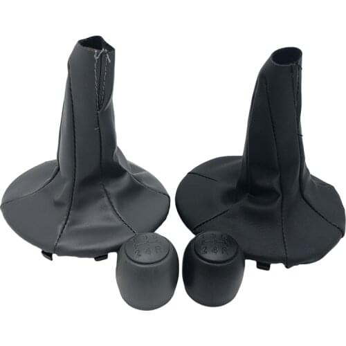 5 Speed Leather Gear Shift Shifter Knob Hand Ball Lever Gaiter Boot Cover Case For FIAT PANDA 2003-2012 / 500 500C 2007-2013