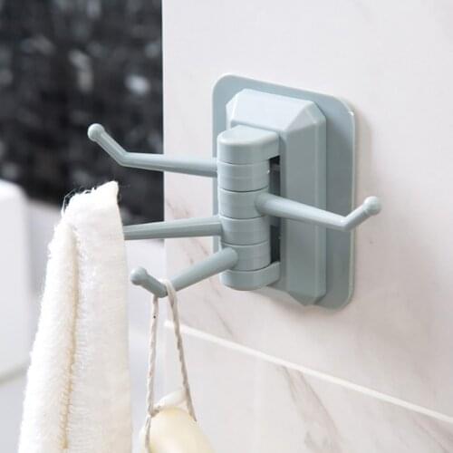 Strong stick adhesive rotary holder 4 in 1 Load Bearing 2KG Seamless Adhesive Hook Wall Hooks Hanger bathroom wall towel hook