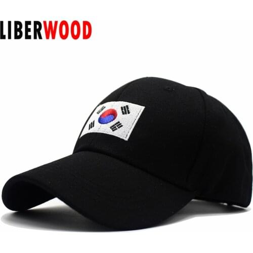 LIBERWOOD Korea national flag embroidery hat men women baseball cap Adjustable cotton hats hip hop Streetwear Dad Hat Sun Visor