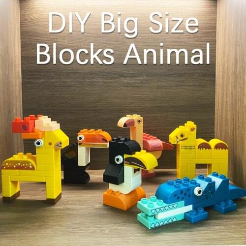 Hot selling block toys kawaii animal mini Figures 3d DIY model plastic building bricks educational children Creative