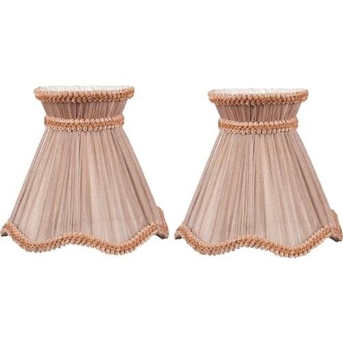 Candle Chandelier Lampshade Set of 2 Clip on Drop Light Lampshade Wall Lamp Fabric Light Shade