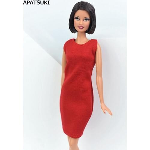 Fashion Dress For Barbie Doll Clothes Evening Dresses Vestido Jumper Skirt For Barbie Doll 1/6 Doll Accessories Red
