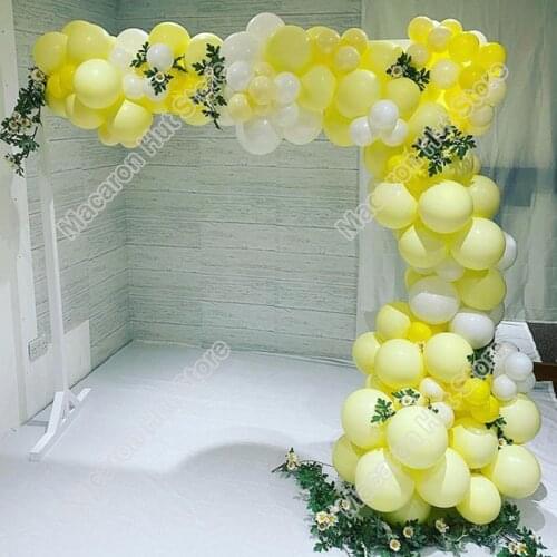 115pcs Macaron Yellow Wedding Party Background Baby Shower Decoration Kid Birthday Event Celebration Event Balloon Garland Kits