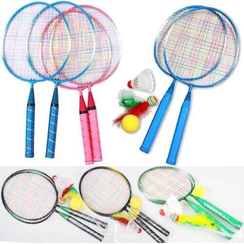 2020 Newly 1 Pair Youth Childrens Badminton Rackets Sports Cartoon Suit Toy for Children 19ing