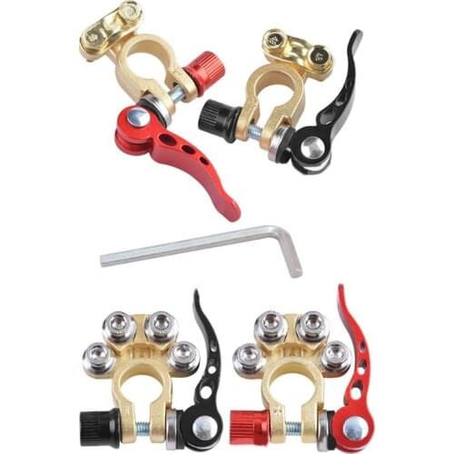 F1CF Brass Battery Terminals Connectors Clamps Top Post Battery Terminal Protector Set for Marine Car Boat RV Vehicles 1 Pair