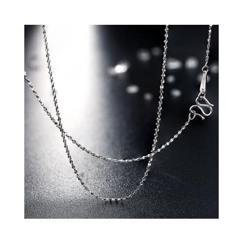 Solid Platinum 950 Necklace For Women Classic Star Link Chain with Heart Charm 17 INCH New Gift