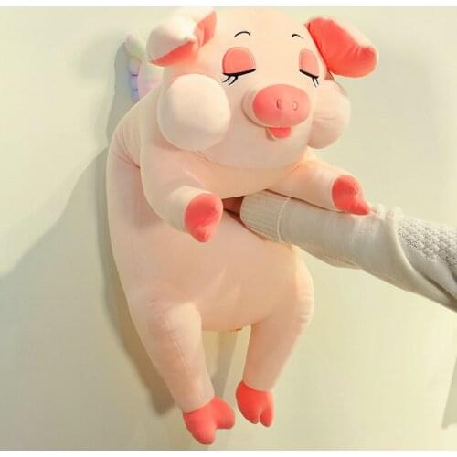 60-100cm Cartoon Animals Wing Plush Toys Children Cloth Angel Pig Doll Room Bed Decor Sleeping Pillow Baby Christmas Gift