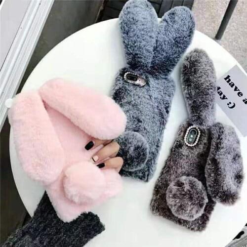Plush rabbit hair ball warm mobile phone case for Huawei P30/P30PRO/P30LITE/Glory 20/nova5/mate20x/mate20pro/p20/p20pro/p20lite