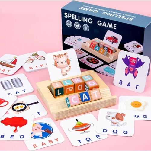 Look At Pictures To Fight Word Game Blocks Early Childhood Education Puzzle Computation Letter Recognition Wooden Toys