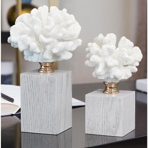SIMPLE MODERN SIMULATION CORAL WOOD STAND RESIN ORNAMENTS HOME LIVINGROOM FIGURINES CRAFTS HOTEL OFFICE COFFEE TABLE DECORATION