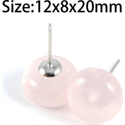 2020 Natural Stone Earrings Studs Round Beads Rose Quartzs Amethysts Lapis Lazuli Earring Stone gift for Women