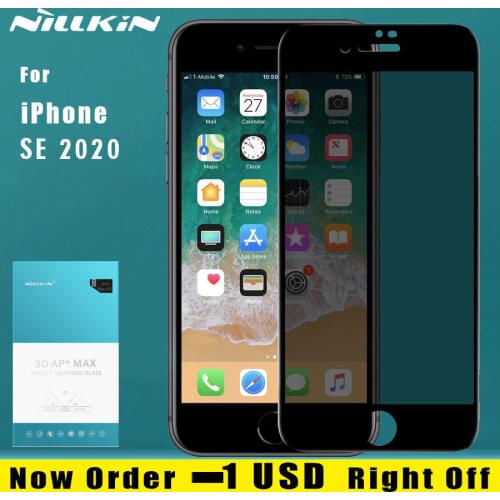 Nillkin 3D AP+MAX Full Cover Glass for Apple iPhone SE 2020 Glass Full Cover Tempered Glass for iPhone SE2020 Glass