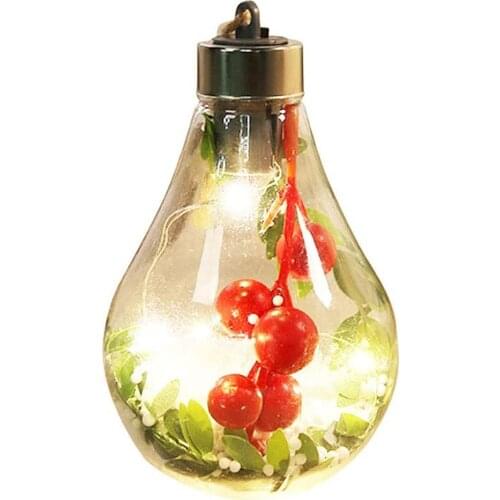 LED transparent Christmas ball holiday pendant gift hollow ball Christmas tree decoration ornaments