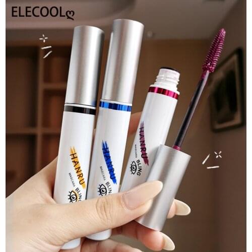 ELECOOL 4 Color Mascara Waterproof Fast Dry Eyelashes Curls Extension Make-Up Eye Lashes Blue Black Brown Berries Lash Mascara