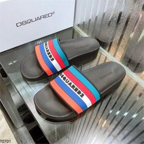 HIGH QUALITY Summer Dsquared2 men Slippers Shoes colourful Footwear Fashion Outdoor Flat male Sandals Beach Shoes