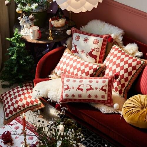 High Quality Snow Deer Print Cushion Covers Decorative PillowCases Throw Pillow Christmas Home Decor Pillowcover 30×50 Polyester
