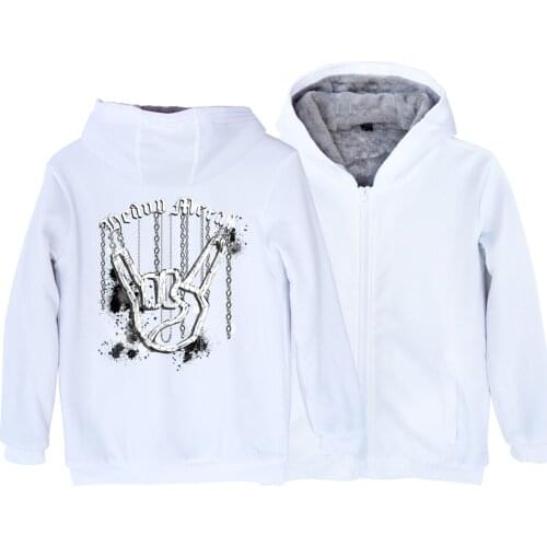 Corna Horned Hand Heavy Metal Splash Art Devils Rock Roll Salut Woman Girl Parka Full Zip Coat Plus Velvet Autumn Winter ZIIART