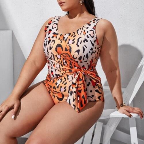 Women Swimwear Beach Bikinis 2021 Woman Bodysuit Monokini Sexy Large Leopard Print One Piece Swimsuit Bikini Summer Bathing Suit