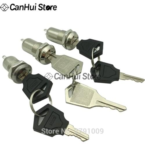 1Pcs 12mm Electronic Key Switch ON OFF Lock Switch Phone Lock Security Power Switch 12*29/23mm S1203 135 2PIN 2 Keys 2 Position