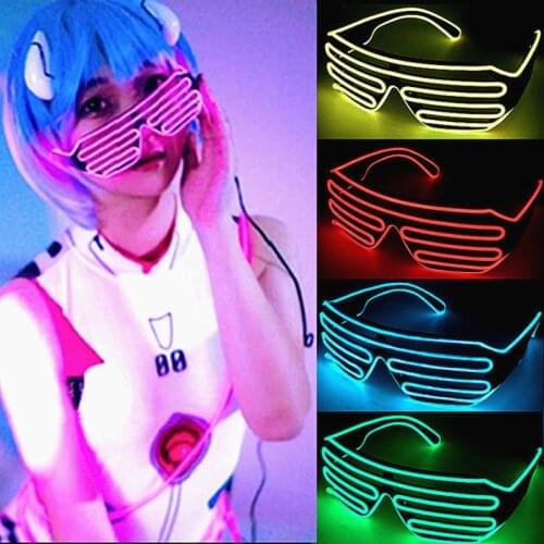 1PC Funny Neon DJ Party Glasses Wire LED Sunglasses Light Up Glasses Rave Costume Party Rave Night Activities Wedding Birthday