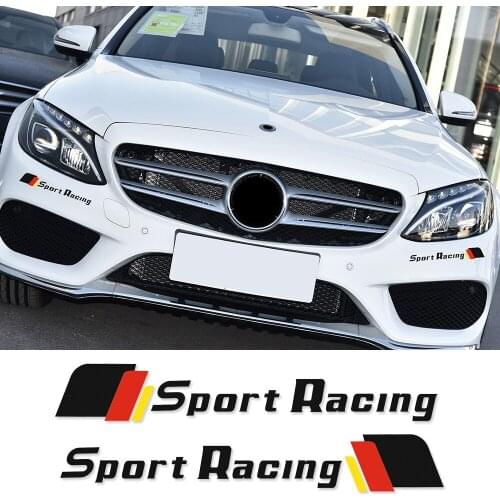 2PC Car Front Bumper Sticker Decals For Mercedes Benz A C E Class a45 w204 w205 w212 c63 w176 gla45 w117 x117 AMG Car Styling
