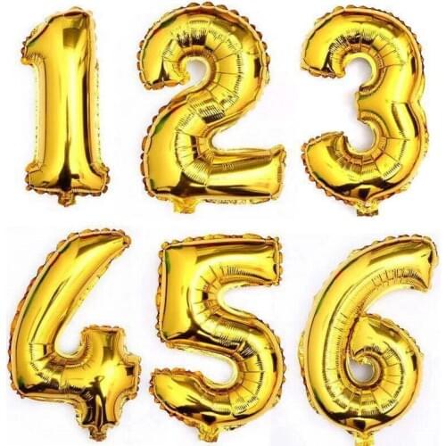 32inch Big Foil Birthday Balloons Helium Number Balloons Happy Birthday Party Decorations Kids Toy Figures Wedding Air