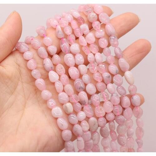 Natural Gem Stone Beads Irregular Rose Pink Quartz Morganite Smooth Loose Beads for DIY Bracelet Necklace Jewelry Making 14