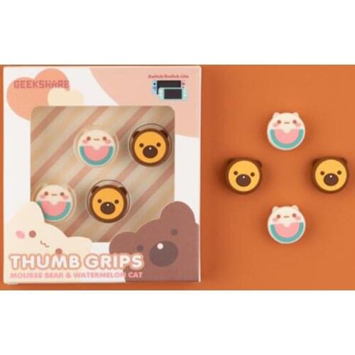 Animals Fruit Bear Cat Nintend Thumb Stick Grip Cap Joystick Cover For Nintendo Switch Lite Joy-con Controller Thumbstick Case