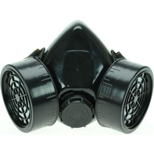 Black Cyber Respirator 2 Canisters 1 Valve Rave Steampunk Cosplay Industrial Mask