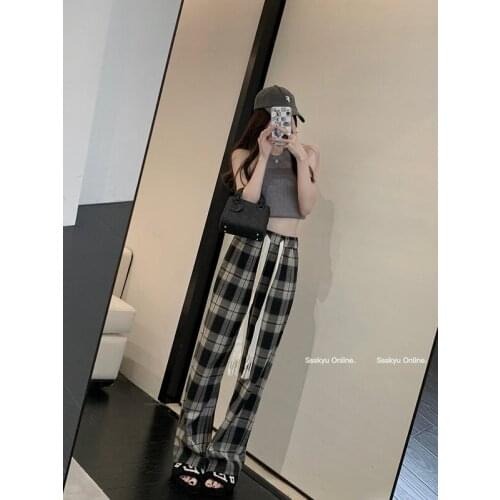 Женские брюки в клетку CMAZ China At AliExpress