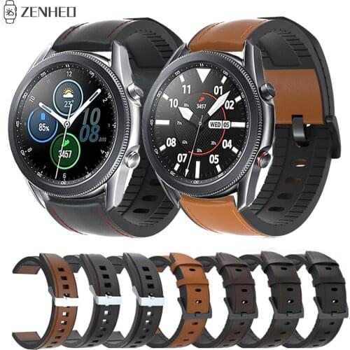 For Samsung Galaxy Watch3 41mm 45mm Silicone Leather Strap Replacement Watch Band for Samsung Galaxy Watch 42mm 46mm