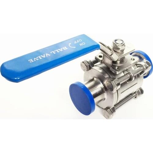 Fit 19/25/32mm Pipe OD x 1.5" Tri Clamp Full Port 3-PC Ball Valve SUS304 Stainless Steel Homebrew Beer