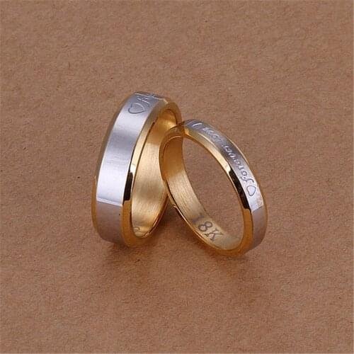 Hot silver color jewelry set fashion Valentines Day gifts high quality glamor Forever Love Couple Ring S119
