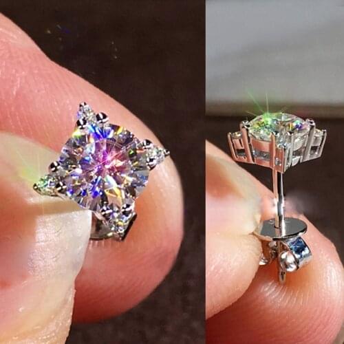 Huitan Delicate Small Stud Earring for Women Shine Crystal Cubic Zirconia Square Shape Classic Earring Versatile Earring Jewelry