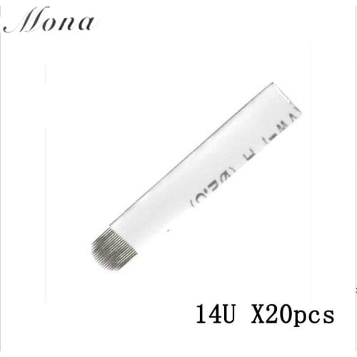14 PIN tattoo needles u shape needle blade permanent makeup blades needles for manual pen microblading circular arc needle blade