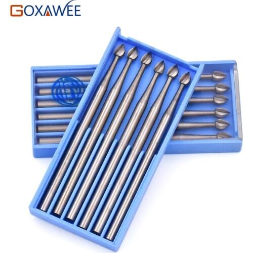 Steel Burs 009# 014# 018# 023# with Bud Shape Drill Wood Carving Tools For Dremel Accessories Roatry Tools Abrasive Tools Burs