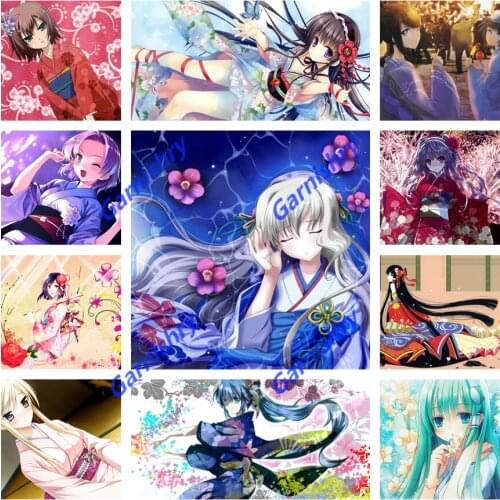 Anime Girl In Kimono 5D Diy Diamond Painting Cross Stitch Kits Diamond Mosaic Art Embroidery Home Decor New Year Gift